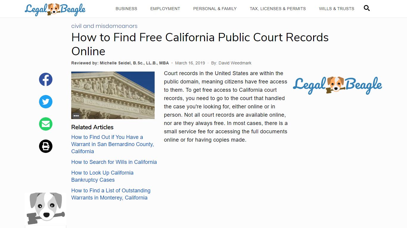 How to Find Free California Public Court Records Online